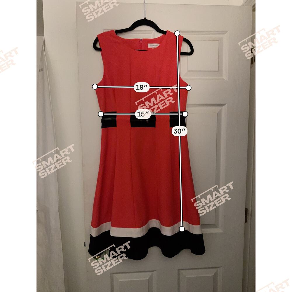 Dress By Calvin Klein With Black Belt Size 8 - Picture 4 of 6